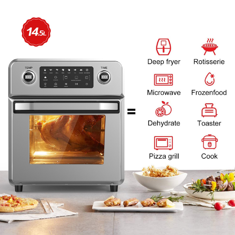 100% Friteuse À Air En Acier inoxydable Four avec élément chauffant/Friteuse Avec fonction Déshydratée